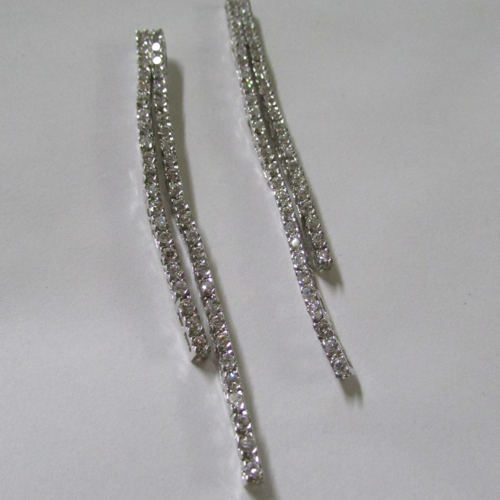 3" Long CZ Long Elegant Earrings Bling